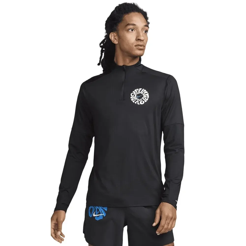 Nike Element Run Energy Dri-FIT Quarter Zip Running Top, Black, Men's Small